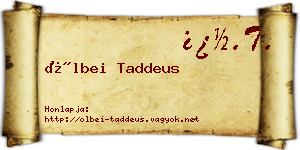 Ölbei Taddeus névjegykártya